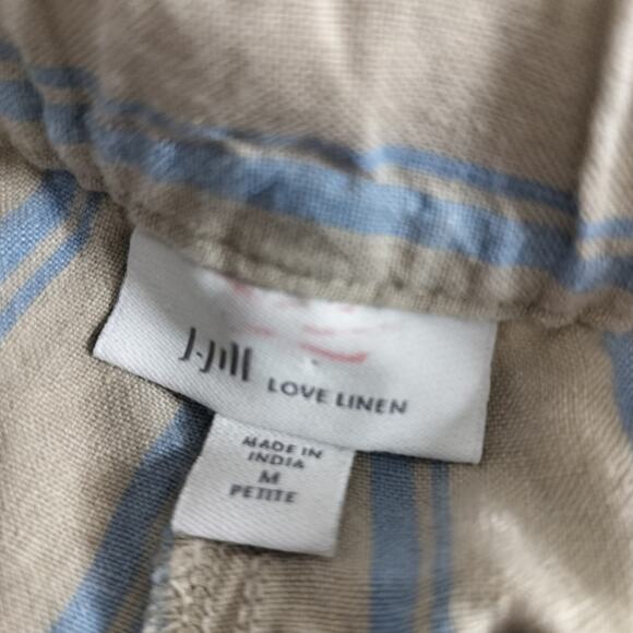 4080)J Jill Love Linen Flax-Blue Creased -front Wide Legs Pants Size MP - Picture 8 of 9